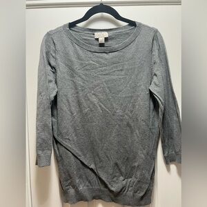 Loft Size Medium 3/4 Sleeve Gray Sweater